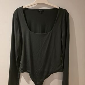 Dynamite Dark Gray Long Sleeve Bodysuit